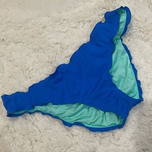 Victorias secret swim ruffle bottom blue size large